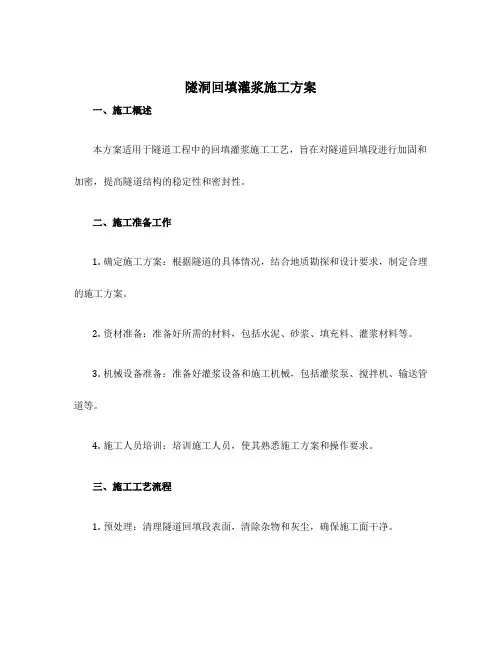 隧洞回填灌浆施工方案