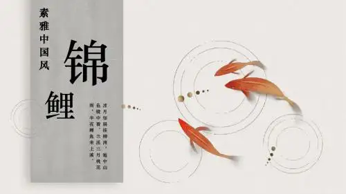 素雅中国风锦鲤文艺画册PPT模板
