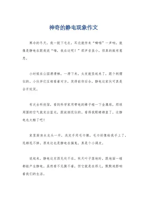 神奇的静电现象作文