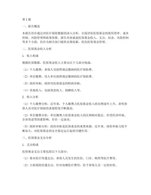 医保数据分析财务报告(3篇)