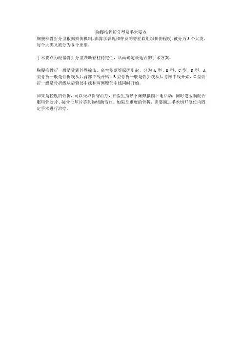 胸腰椎骨折分型及手术要点