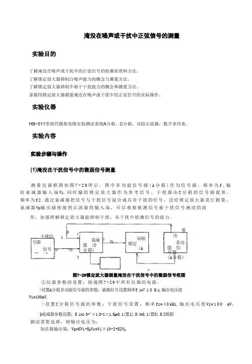 淹没在噪声或干扰中正弦信号的测量