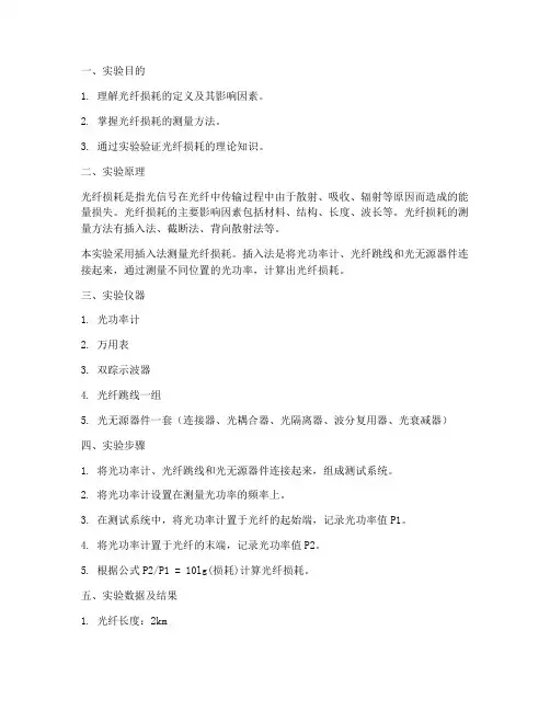 测光纤损耗实验报告
