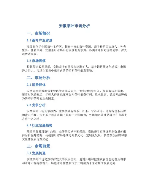 安徽茶叶市场分析