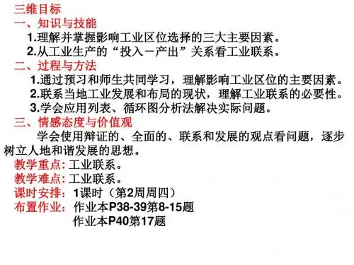 【高中地理】工业区位因素与工业地域联系(课时二)ppt