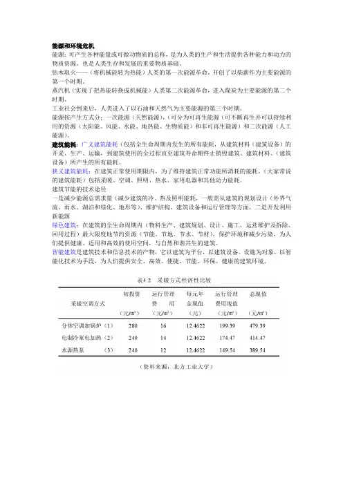 建筑节能相关概念