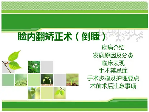 睑内翻矫正术PPT幻灯片课件