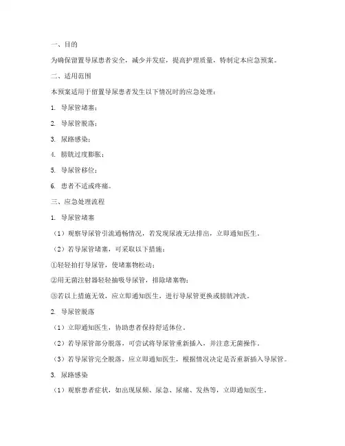 留置导尿应急预案