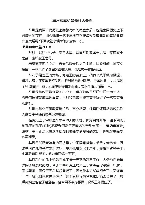 芈月和秦始皇是什么关系