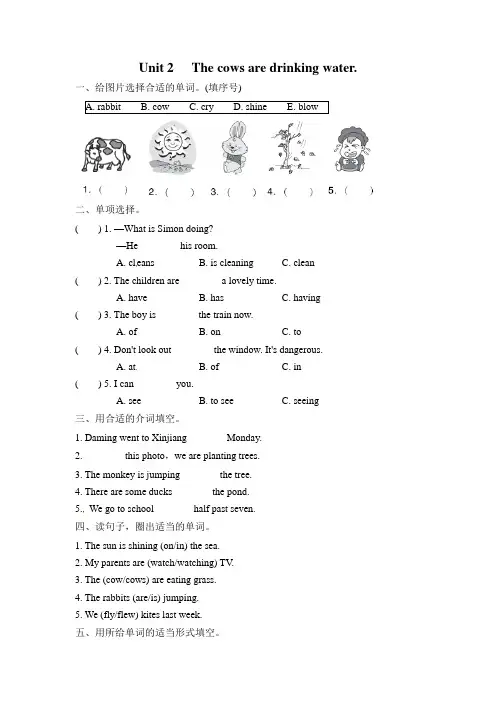 外研版六年级英语下册同步练习题Module3 Unit2 