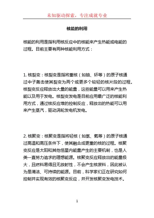 核能的利用