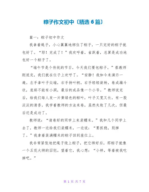 粽子作文初中(精选6篇)