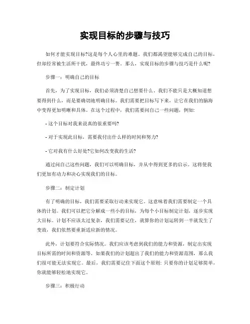 实现目标的步骤与技巧
