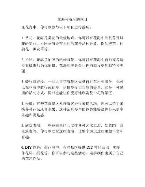 花海可游玩的项目