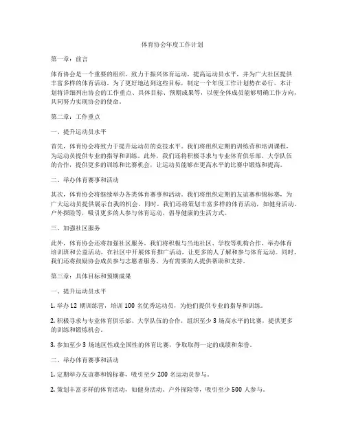 体育协会年度工作计划