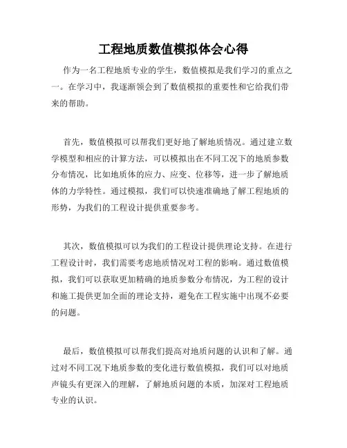 工程地质数值模拟体会心得
