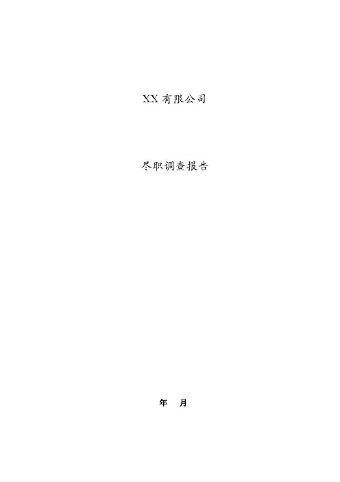尽调报告模板