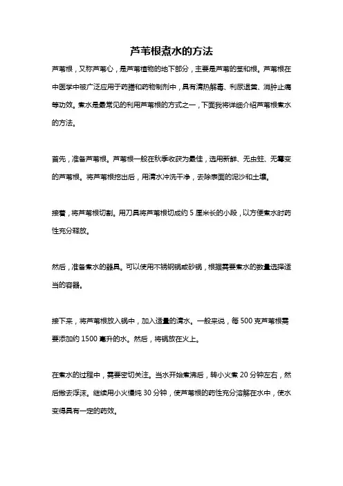 芦苇根煮水的方法