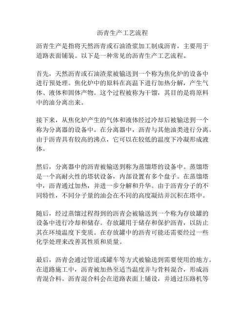 沥青生产工艺流程