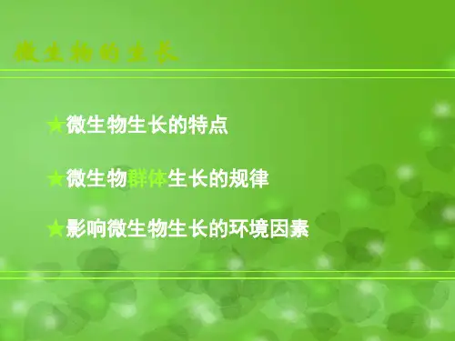 微生物的生长PPT教学课件