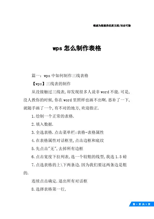 wps怎么制作表格