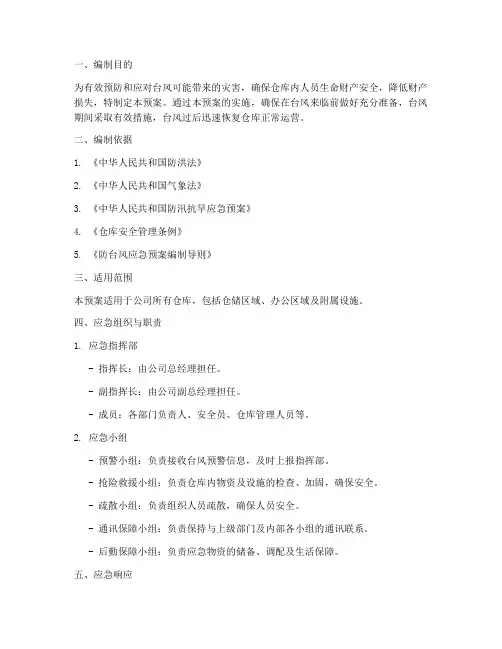 仓库防台风应急预案
