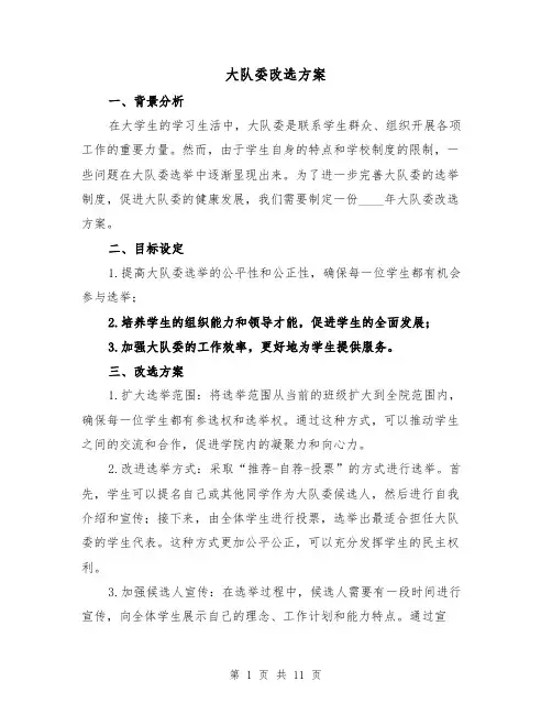 大队委改选方案(四篇)