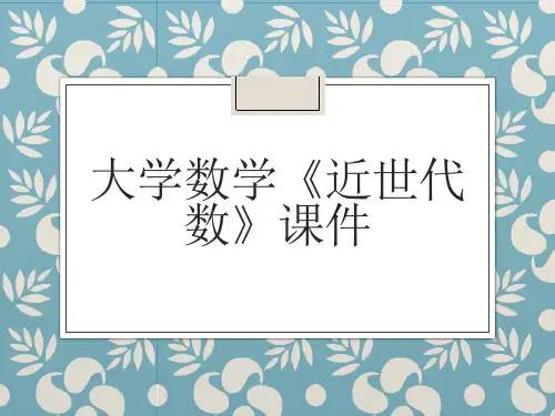 大学数学《近世代数》课件