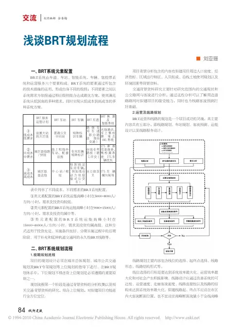 浅谈BRT规划流程