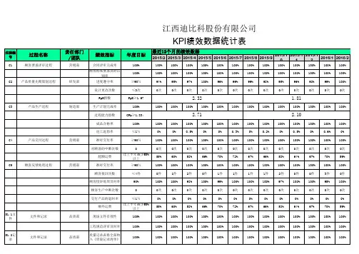过程绩效指标统计(12个月)模板