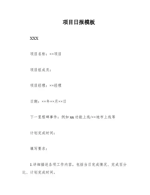 项目日报模板