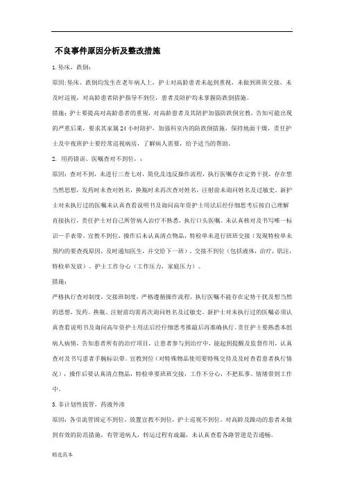 不良事件原因分析及整改措施