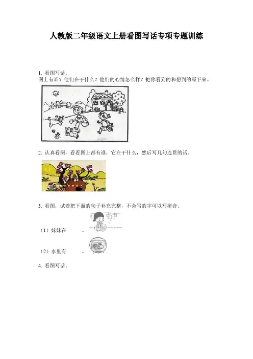 人教版二年级语文上册看图写话专项专题训练