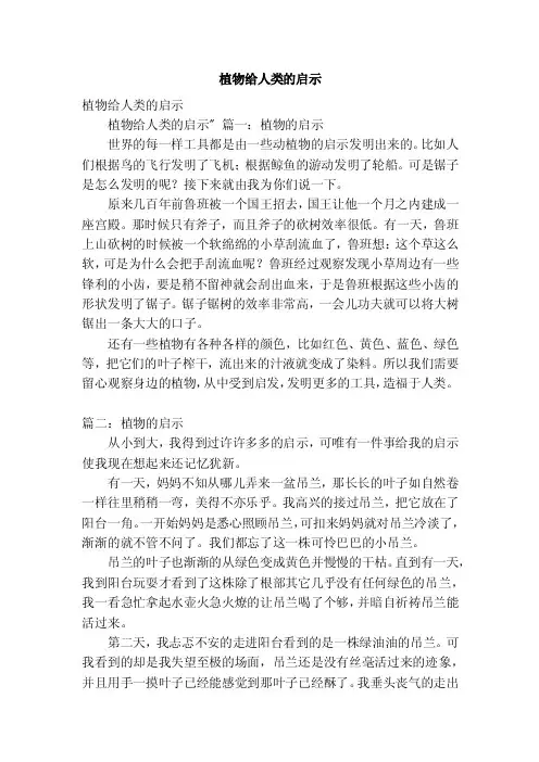 植物给人类的启示