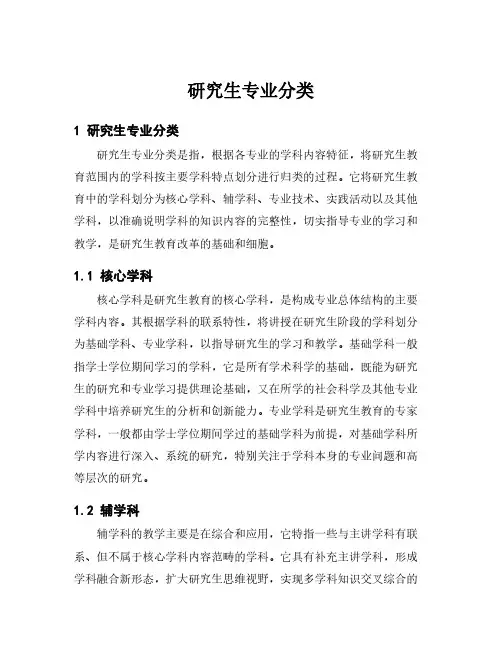 研究生专业分类