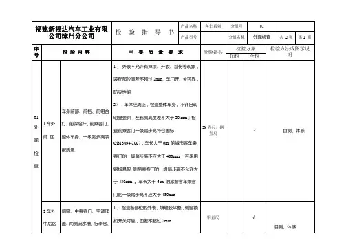 整车检验指导书