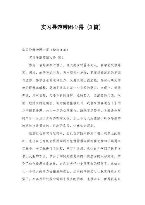 实习导游带团心得(3篇)