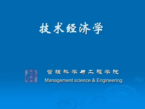 技术方案的经济评价方法