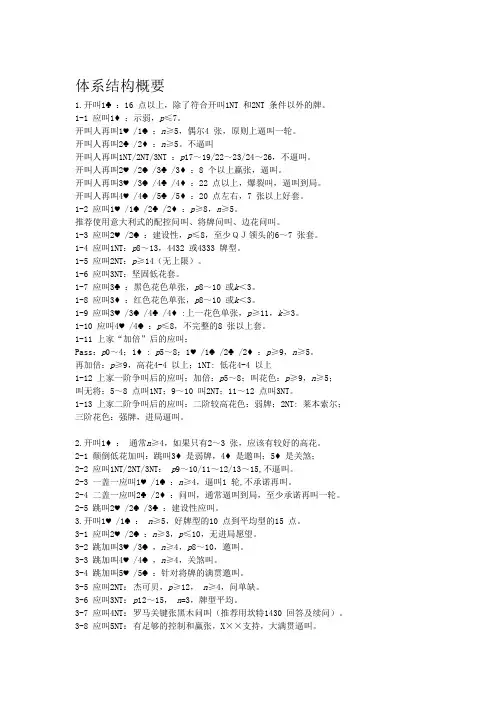 精确叫牌法体系结构概要