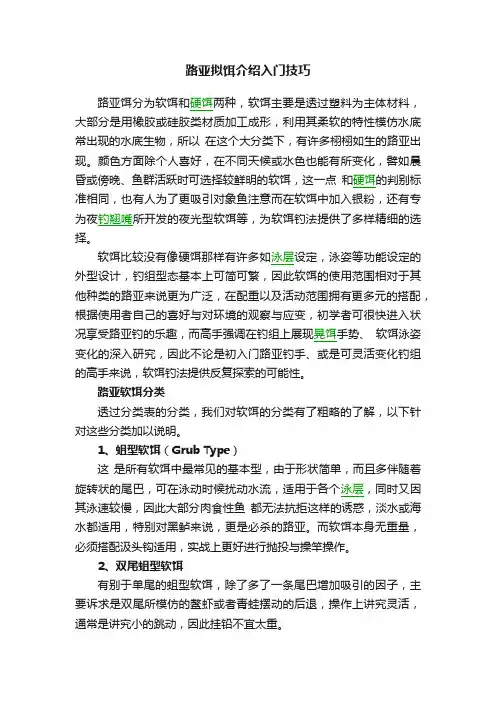 路亚拟饵介绍入门技巧