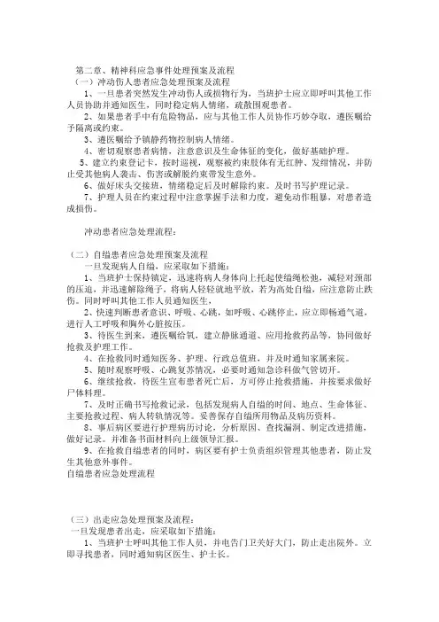 精神疾病应急预案