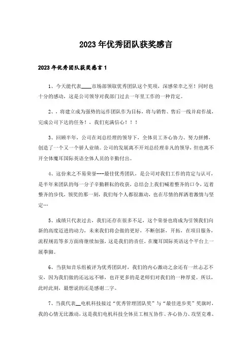 2023年优秀团队获奖感言_5