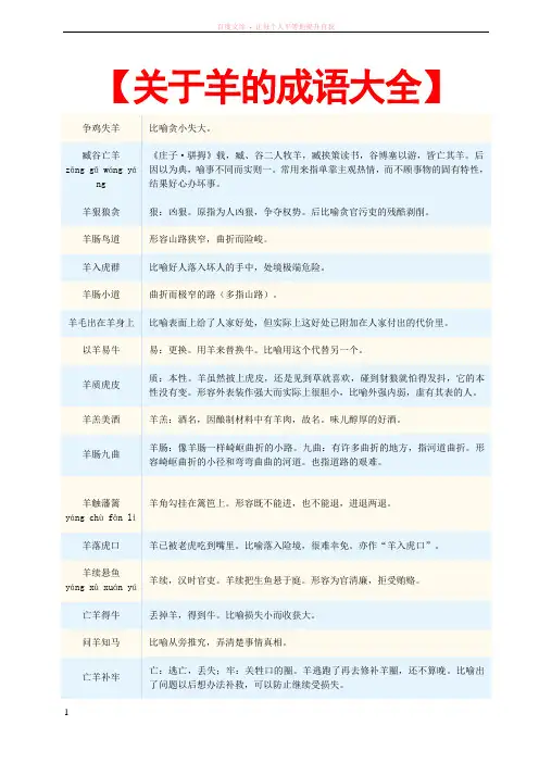 带羊字的成语最新整理 (1)