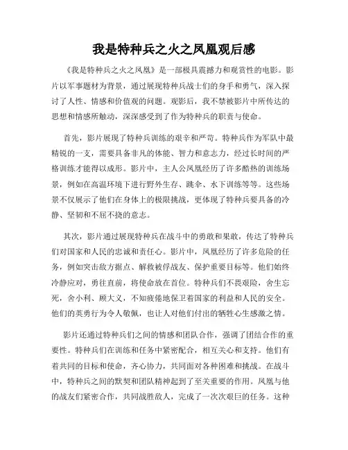 我是特种兵之火之凤凰观后感