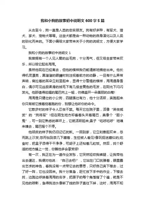 我和小狗的故事初中说明文600字5篇