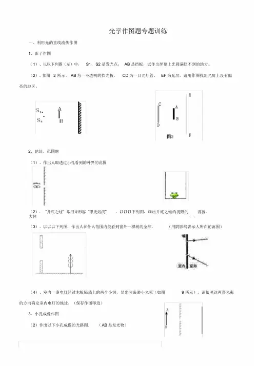 完整版初中物理人教版光学图题专题训练