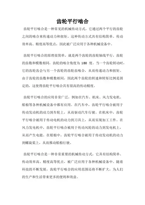 齿轮平行啮合