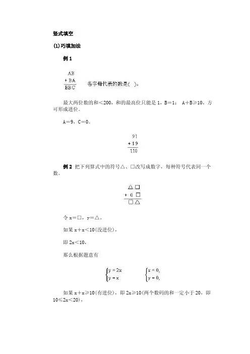 [小学数学难题解法大全]100竖式填空