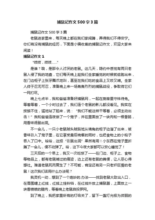 捕鼠记作文500字3篇