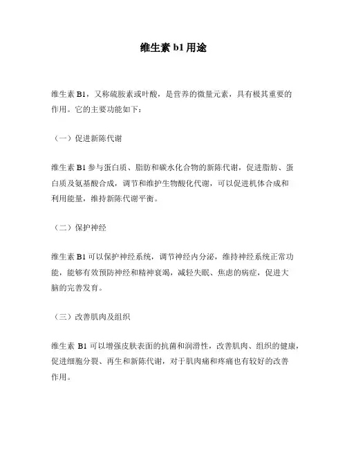 维生素b1用途